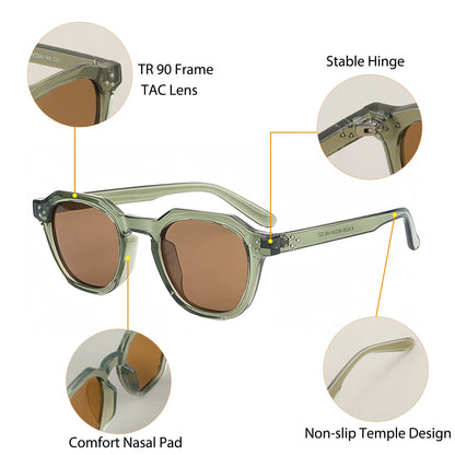 Retro Polarized Sunglasses Men Ultralight TR90 Frame Polygon Women Sun Glasses Outdoor High Quality Travel Eyewear