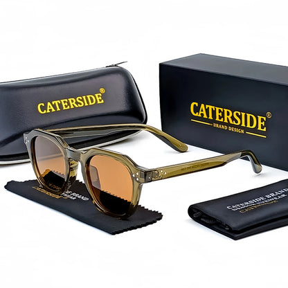 Retro Polarized Sunglasses Men Ultralight TR90 Frame Polygon Women Sun Glasses Outdoor High Quality Travel Eyewear